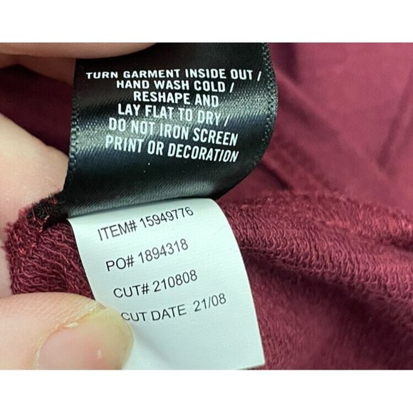 Torrid Pullover Mini Dress French Terry Embellished Burgundy Size 1 - Picture 8 of 12